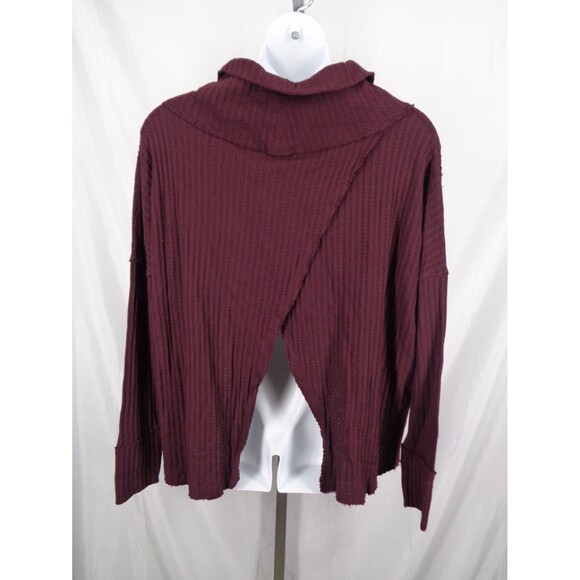 Free People Juicy Oversize Split Back Slub Top Medium Date Night Cowl Neck New - Picture 2 of 9